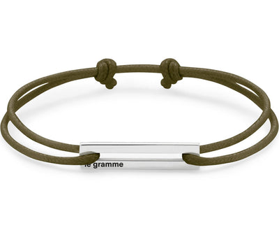 perforated khaki cord bracelet le 1.7g